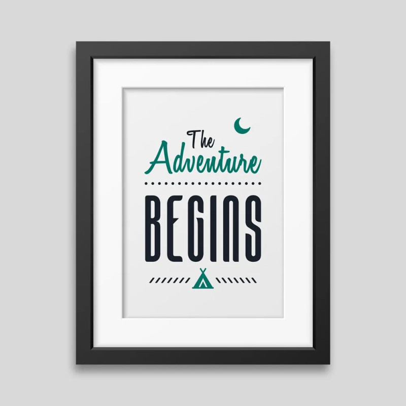 Affiche Encadrée The Adventure Begins - Cadre Bois | Art